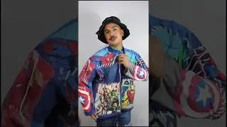 Jaqueta feita com pedaços de calças e camisetas infantis 😱
