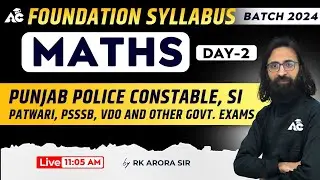 Punjab Police Constable 2024 | Maths Class | All Punjab Govt Exams Preparation | Rk Arora Sir #2