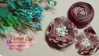 DIY// como hacer una hermosa flor de listón //floresely