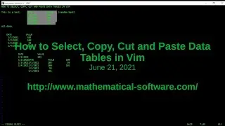 How to Select, Copy, Cut and Paste Data Tables in Vim