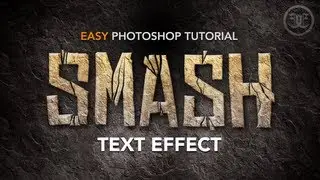 Easy Photoshop Tutorial: Smashed Text Effect w/ Rock Texture