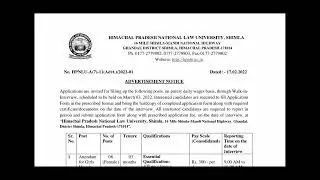recruitment in hpnlu #hpssc #himachaljobs #hprecruitment
