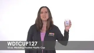 Custom Wedding Cups - 10 oz. Wedding Frosted Plastic Cup WDTCUP127