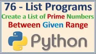 Create List of Prime Numbers of given range