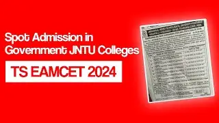 TS EAMCET 2024 || SPOT ADMISSION IN JNTU GOVERNMENT COLLEGES || @DetForYou #tseamcet