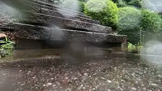 GoPro HERO11 left out in pouring rain, soothing rain sound, 4K res