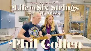 PHIL COLLEN OF DEF LEPPARD SHOWS ME HIS NEW JACKSON GUITAR BEING MADE AT FENDER