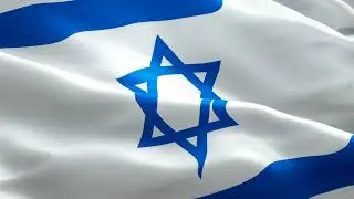 Israel Flag Waving in the wind digitally created - Video Loop