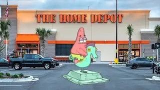 Patrick on a seahorse vibing to the Home Depot theme song