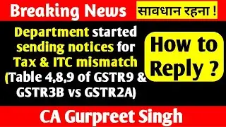 Department started sending notices for GSTR9 & GSTR9C,  GST Notice Reply, How to reply to gst notice