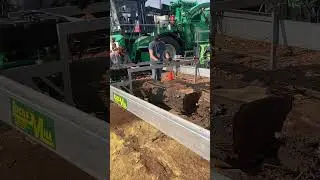 Sawmill in action. Lucas dedicated slabber. #logging #sawmill #chainsaw