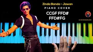 Jawan - Zinda Banda | Vandha Edam Song Piano Cover with NOTES | AJ Shangarjan | AJS