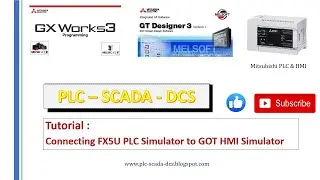 Connection between Gx works 3 and HMI Simulator | Mitsubishi PLC HMI Tutorial