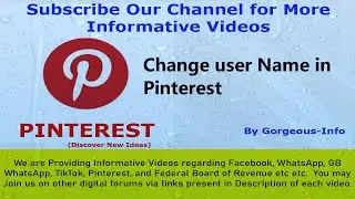 How to Change user Name in Pinterest