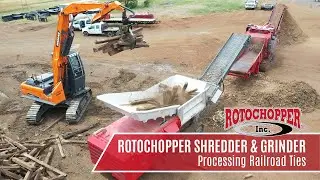 Rotochopper Shredder & Grinder Processing Railroad Ties