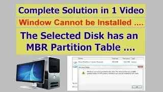 Windows cannot be installed to this disk. The selected disk has an MBR  | Convert MBR to GPT