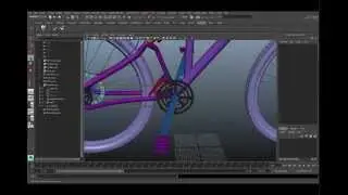 Maya 3d bike and motorcycle dynamic chain rig and animation part 3