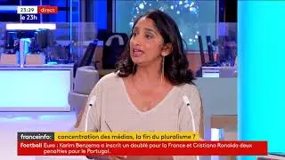 Franceinfo 23h discussion on Europe 1 radio fears, GB News & media plurality.
