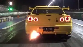 'NITTO'  10.1 @ 154 MPH - NISSAN SKYLINE R34 - TEST N TUNE 07/08/2013