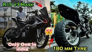 Pulsar Rs 200 Modification | Installing Superbike Tyre 180 mm |Installing R15v3 mask & DB viser