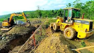 XGMA XG-935H  Wheel Loader, And Sany Excavator AT WORK Heavy Machines Transport,