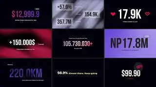 Modern Numbers Counters Pack | Dynamic Data Animation for After Effects