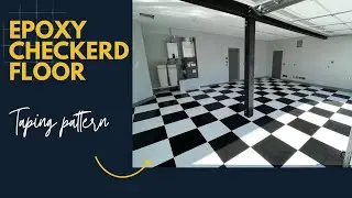 WOW! CHECKER BOARD EPOXY FLOOR  /TAPING PATTERN