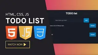Build a To-Do List App with HTML, CSS, & Vanilla JavaScript | Step-by-Step Tutorial