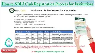 How to NDLI Club Registration Process for Institutions | Colleges | University | Lib Power | தமிழ்