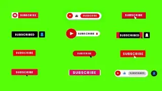 Top free like and subscribe button animation | green screen |  no copyright