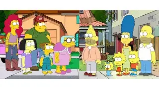 Style swap - The Simpsons (The Simpsons) and the Greens (Big City Greens) 