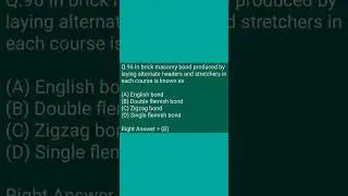 Civil engineering Mcq's qst.no.96