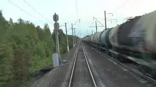 Вид из хвоста поезда - из Няндомы в сторону Плесецка