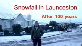 Snowfall in Launceston, Australia after 100 years.