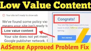 😍 How to Fix Low Value Content Adsense Problem | Low Value Content Adsense