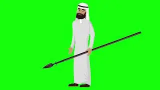 Muslim Man Green Screen | Chrome Key Background | Copyright Free | Islamic Charterer | Arabic Beard