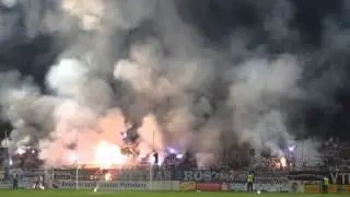 Pyro im Block von Hansa Rostock