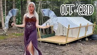 Solo Off-Grid Tent Life After Fashion Week | Making a Crow Feather Headdress & Mouse Mayhem 🐭✨