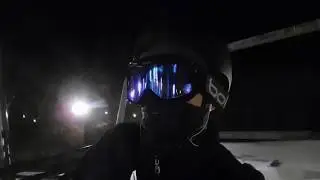 Snowboarding at night is fun