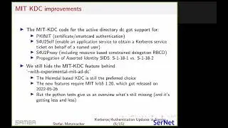 sambaXP 2022: Kerberos/Authentication Updates in Samba