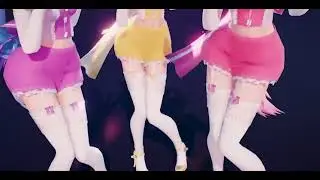 keqing , lumine and barbara dancing in swimsuit genshin