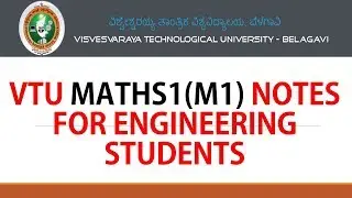 VTU MATHS 1 NOTES ( M1 NOTES ) || ENGINEERING NOTES | M1 NOTES