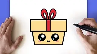 COMO DESENHAR UM PRESENTE KAWAII FOFO