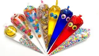 Let's make rainbow Slime with Piping Bags! Most Satisfying Slime Video ASMR glitter glossy 1080p