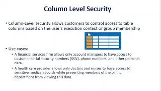 18. Azure DP 203 - Row & column level Security in  Azure SQL & Azure Synapse Analytics