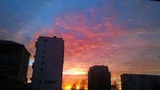 2022-10-25 Beautiful sunset, -2° C, Bratsk, Siberia, Russia