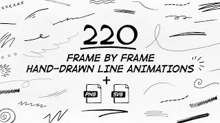 220 Frame By Frame Animated Lines for After Effects and Premiere Pro + Vector and Image files