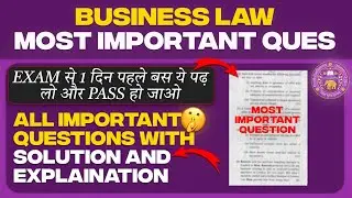 Business law important questions for bcom hons | Important questions for business law du sol exam