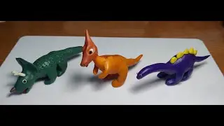 Динозавры из классического пластилина. Три части