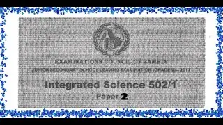Grade 9 Integrated science paper 2 for 2017